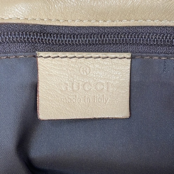Gucci Balthus Leather Drawstring Tote Shoulder Bag Soft Beige - Picture 16 of 17